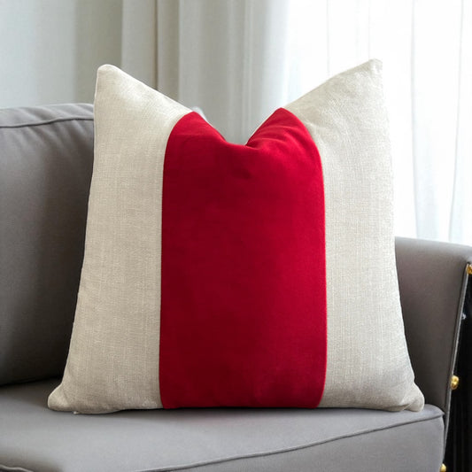 Linen Velvet Panel Pillow Cover