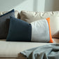 Midnight Blue Velvet Lumbar Throw Pillow Cover