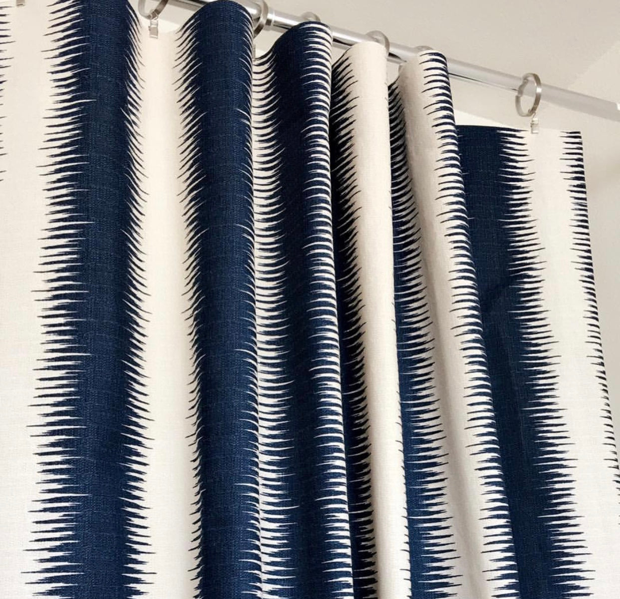 Navy Stripes Curtain Panel