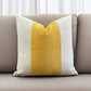 Yellow Linen Velvet Panel Pillow Cover