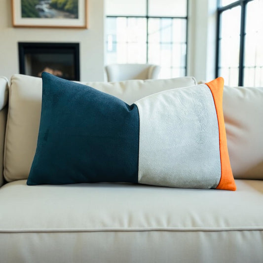 Midnight Blue Velvet Lumbar Throw Pillow Cover