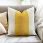 Yellow Linen Velvet Panel Pillow Cover