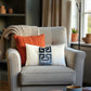 Cream Velvet Greek Key Trim Pillow