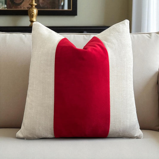 Linen Velvet Panel Pillow Cover