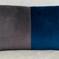 Gunmetal/Navy Velvet Lumbar Throw Pillow Cover