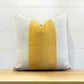 Yellow Linen Velvet Panel Pillow Cover