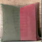 Bubble Gum Pink and Moss Green Velvet Throw Pillow Cover