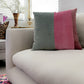 Bubble Gum Pink and Moss Green Velvet Throw Pillow Cover